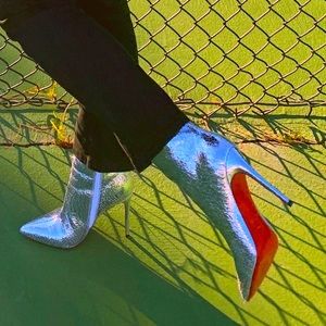 Christian Louboutin Silver Booties